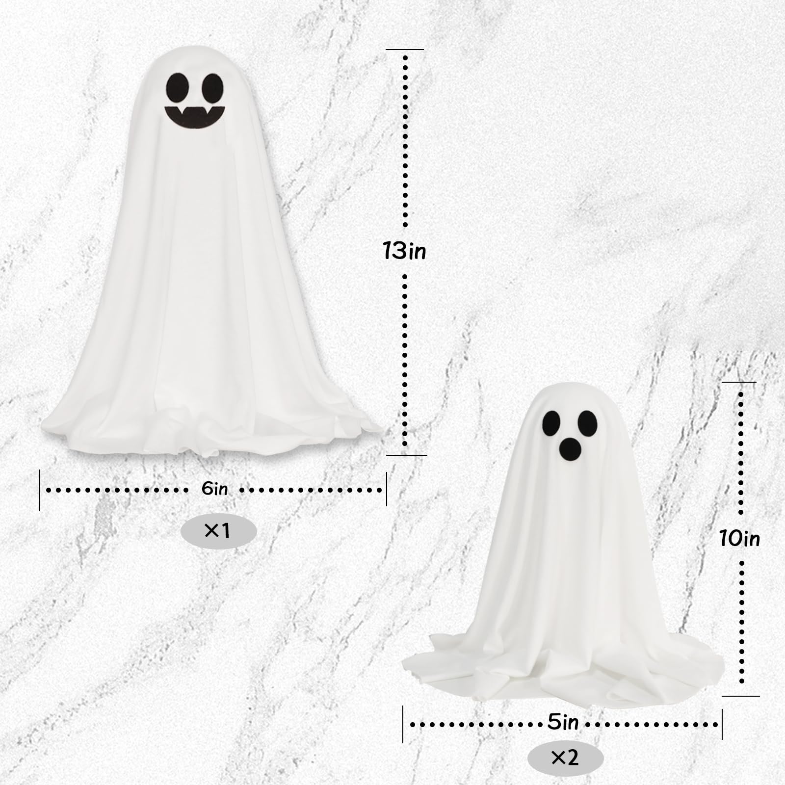 ORIENTAL CHERRY Halloween Decor - Halloween Decorations Indoor - Set of 3 DIY Spooky Ghosts Crafts - Scary Ghost for Indoor Party Home Table Room Kitchen Office