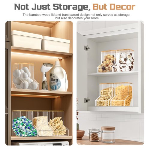 JYPS Laundry Box,Acrylic Dishwasher Pod Holder with 2 Lids,Powder Dispenser,Drying Balls,Beads,Soap Organizer for Room Table/Wall Mounted,Snack Candy Storage (1pcs-bigger)