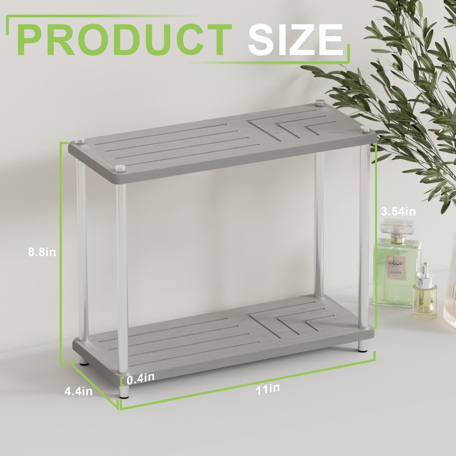 2 Tier Bathroom Organizer and Storage Water Absorbing Stone Bathroom Counter Organizer, Skincare Organizers with Perfume & Makeup