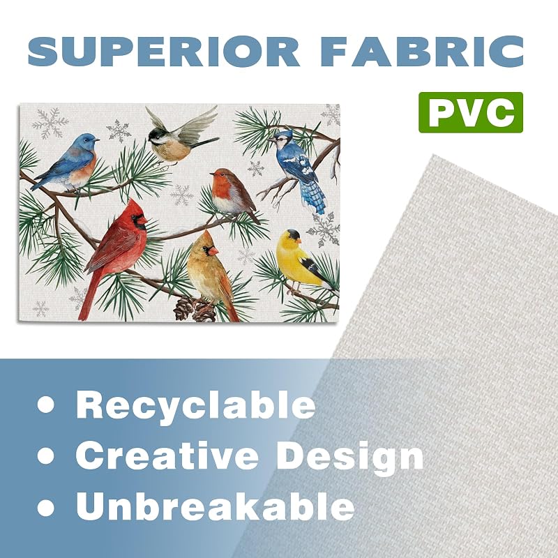 Winter Birds PVC Placemats Set of 4 - Variation of THIS listing