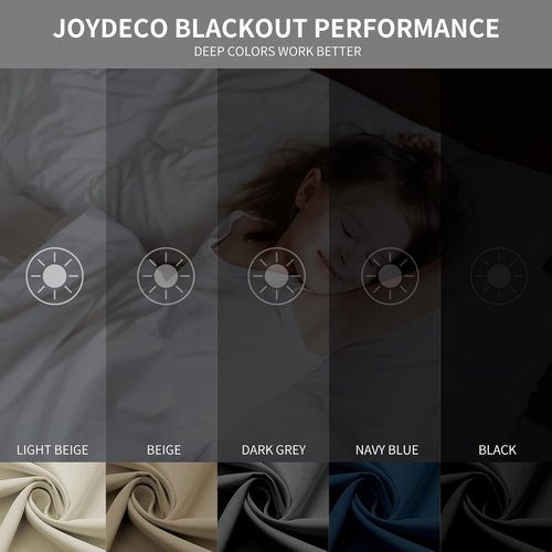 Joydeco Blackout Curtains - Thermal Insulated 108 Inch Length Drapes | Dark Grey, 2 Panels Set for Living Room & Bedroom