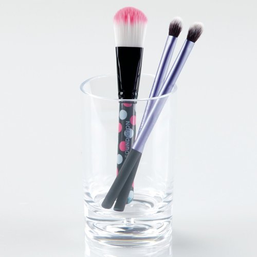 iDesign Eva Plastic Tumbler Cup, Holder for Makeup Brushes, Toothbrushes, Glasses, and Brushes on Bathroom, Vanity Countertops, College Dorm, Bedroom Desks, 2.75" x 2.75" x 4.25" - Clear