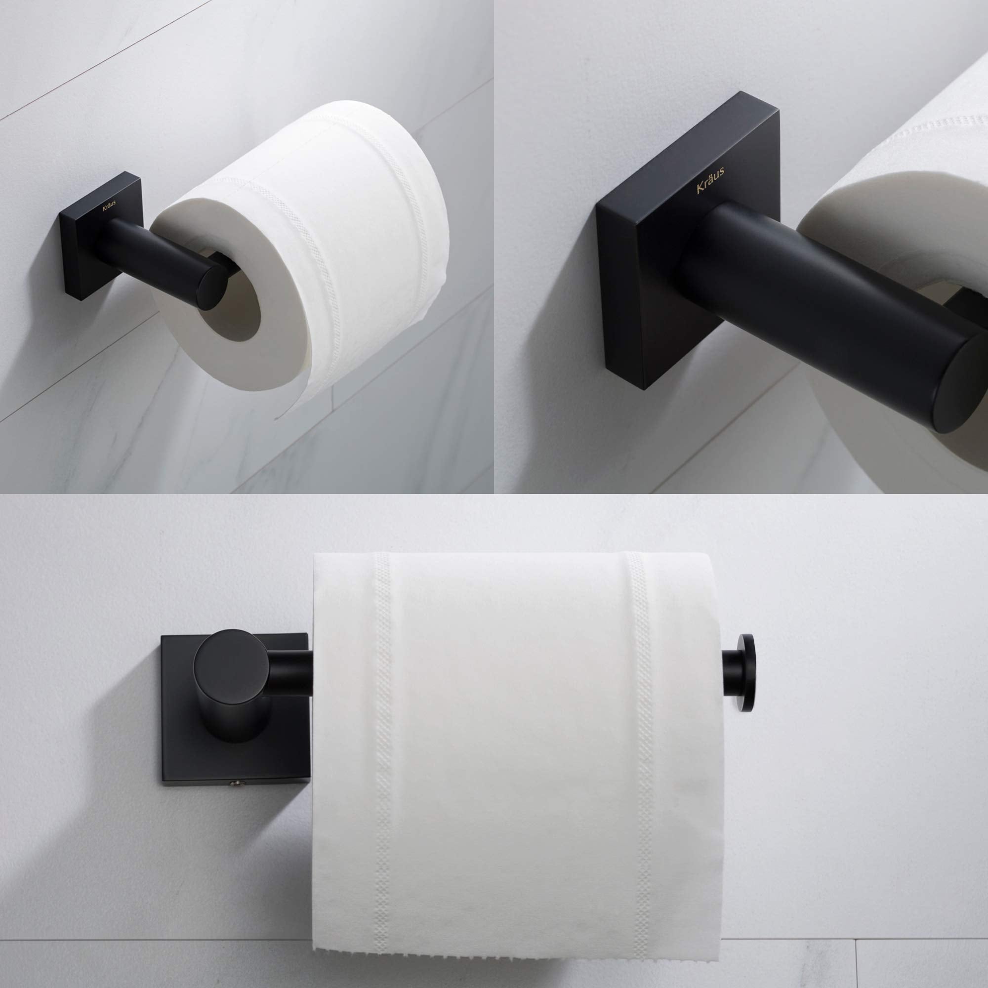 KRAUS Ventus Bathroom Toilet Paper Holder, Matte Black Finish, KEA-17729MB