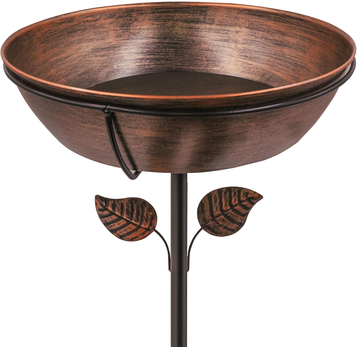 Skiennix 3" Deep Metal Bird Bath - Removable 13" Diameter Bowl with Stable Stake | Easy to Clean Garden Decor