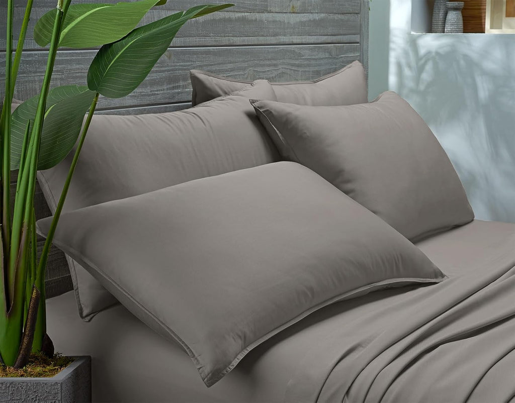 Pure Bamboo Twin XL Sheets - Luxuriously Soft & Cooling 100% Organic Viscose Set | Graphite Color, Double Stitching