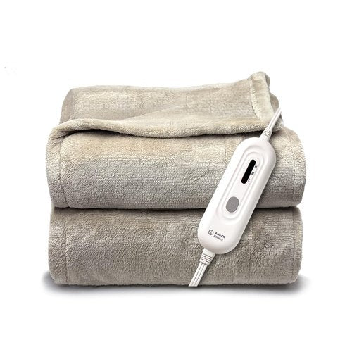Tefici Electric Heated Blanket Twin,Super Cozy Soft 2-Layer Flannel 62" x 84" Heated Twin Size with 3 Heating Levels 8 Hours Auto Off, Machine Washable, ETL and FCC Certified, Home Office Use,Camel