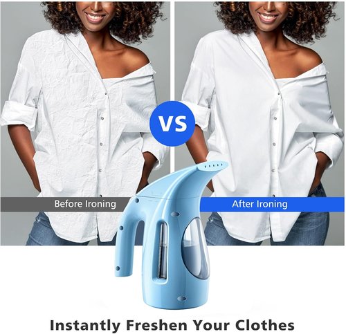 HiLIFE Portable Clothes Steamer - 700W Handheld Design with 240ml Capacity | Blue, Wrinkle Remover