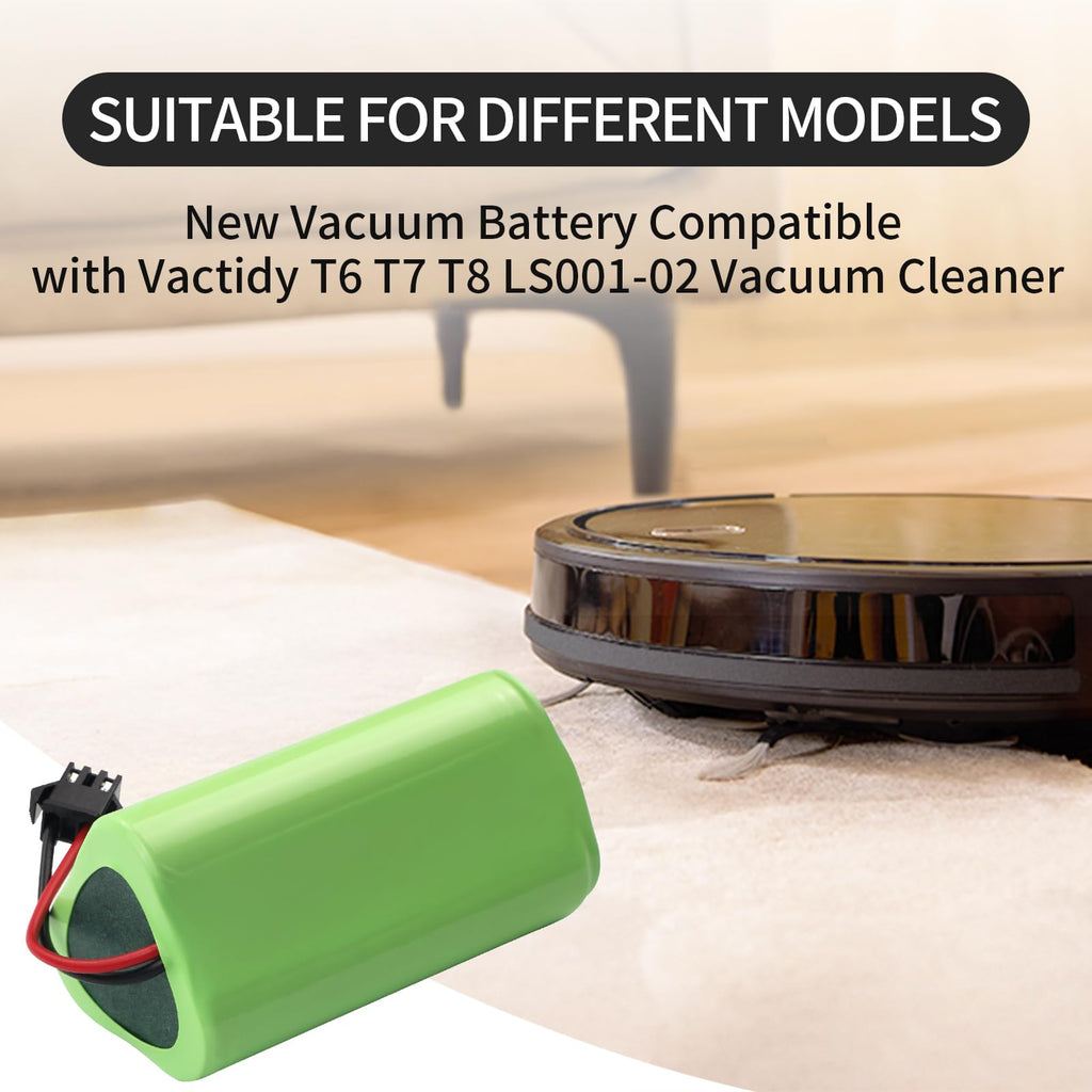 ZTHY Vacuum Battery Replacement for Vactidy T6 T7 T8 Robot Vacuum Cleaner Model: Vactidy LS001-02 10.8V 2600mAh 28.08Wh