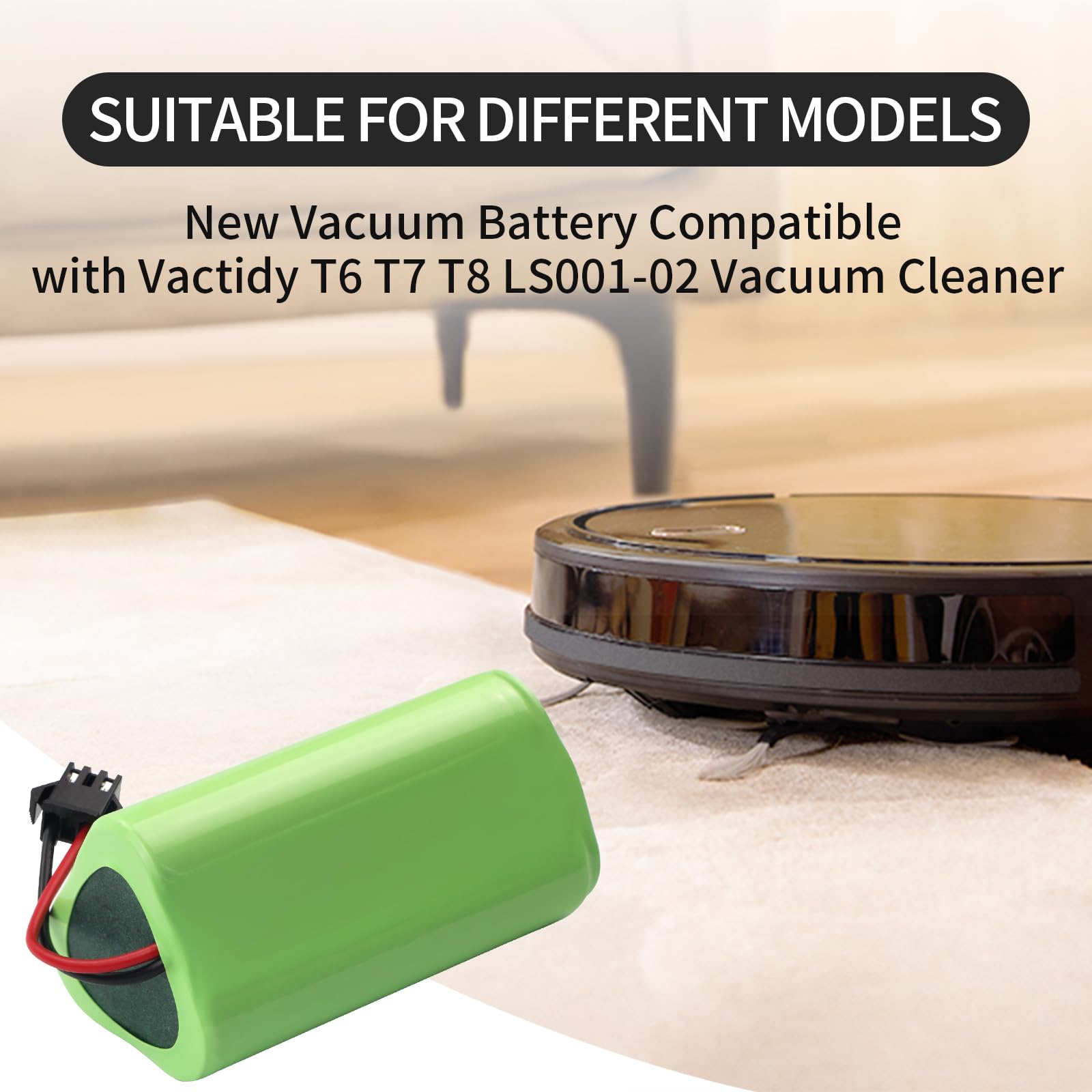 ZTHY Vacuum Battery Replacement for Vactidy T6 T7 T8 Robot Vacuum Cleaner Model: Vactidy LS001-02 10.8V 2600mAh 28.08Wh