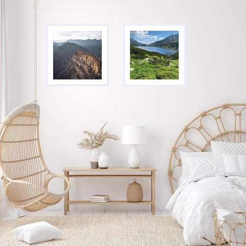 JCJMY 24x24 Picture Frame - White with 20x20 Mat | Display 20x20 Photos or 24x24 Without Mat