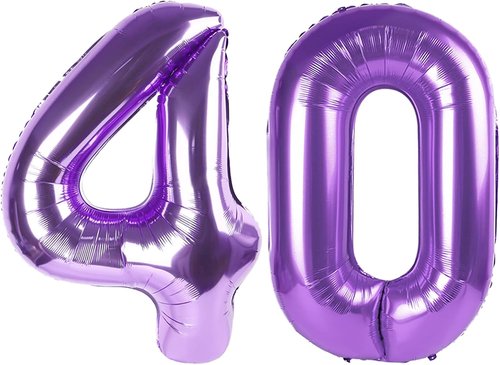 40 Inch Purple Number Balloon - Glamorous 40th Birthday Party Decoration for Men & Women