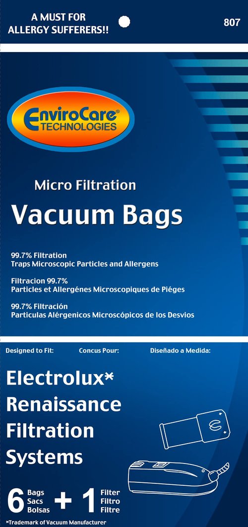 EnviroCare Replacement Micro Filtration Vacuum Cleaner Dust Bags Designed to Fit Electrolux Renaissance Style R Canisters 6 Bags and 1 Filter