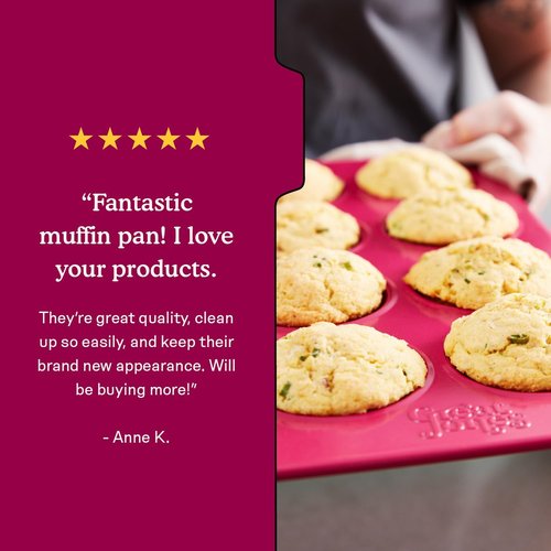 Great Jones Stud Muffin Pan - Nonstick 12-Cup Design | Chemical-Free & Nontoxic | Oven-Safe to 450°F
