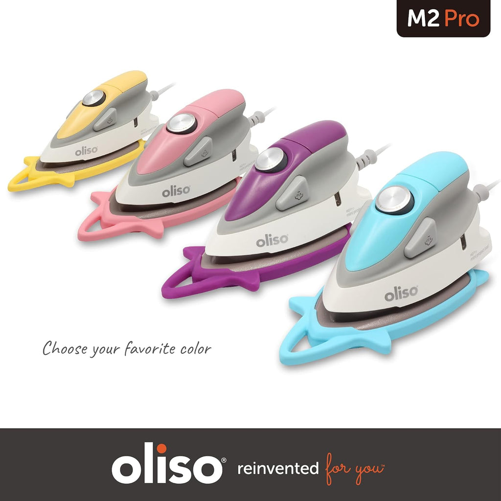 Oliso M2Pro Mini Steam Iron - 1000 Watt Dual Voltage Travel Iron for Sewing & Quilting - Butterscotch
