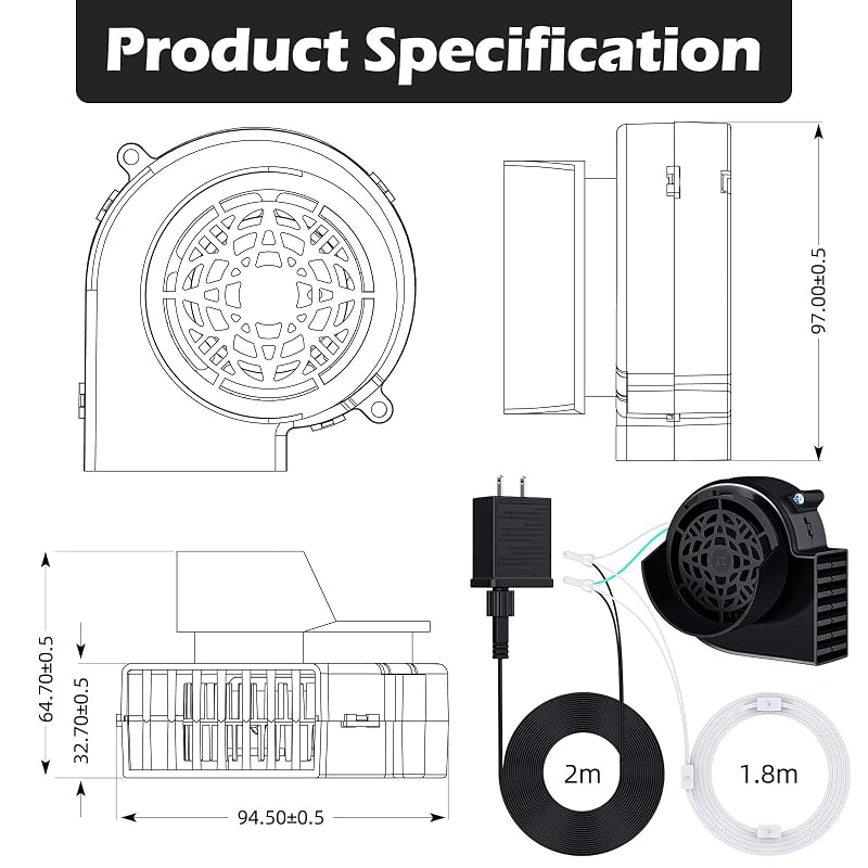 Air Blower for Inflatables with LED Lights – Replacement Motor 8 Pack