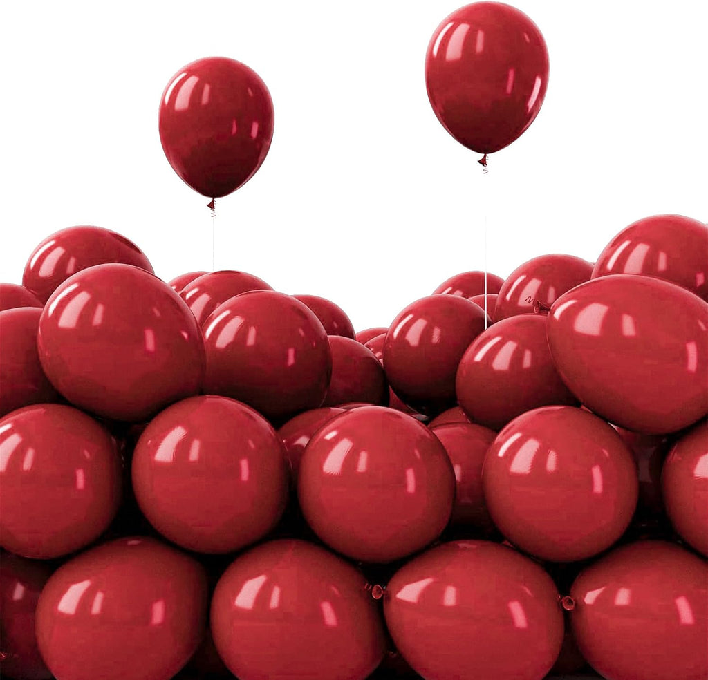 PartyWoo Burgundy Balloons - 50pcs 5-Inch Dark Chestnut Red Balloons for Graduation & Events