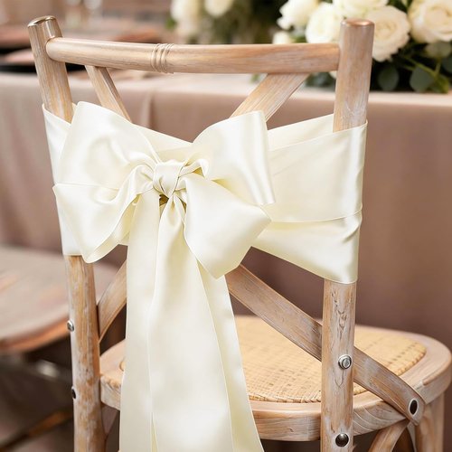 LaRibbons Ivory Satin Ribbon - 3 Inch x 10 Yards | Double-Faced for Bouquets, Sashes & Crafts
