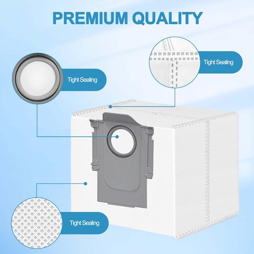 24 Packs Q10 Q7 Q5 Dust Bags for Roborock Q10 S5+, Q10 X5+, Q5 Max+, Q7 M5+, 3L Vaccum Bag for Q5+, Q5 Pro+, Q7+, Q7 Max+, Q8 Max+, S8+, S8 Pro Ultra, S7 Pro Ultra, S7 MaxV Ultra