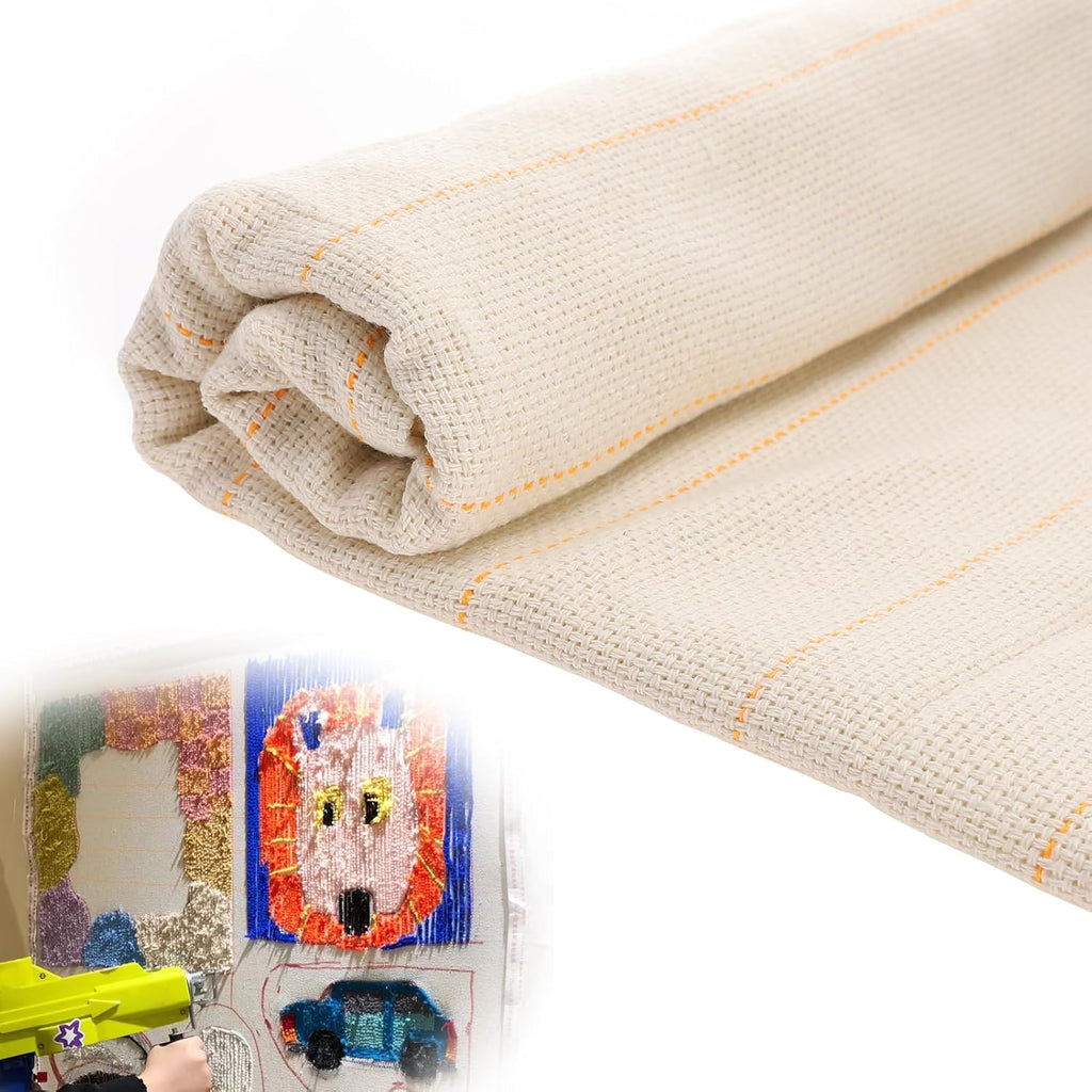 Monk's Cloth 40" x 40" Tufting Fabric - Overlocking Punch Needle Material for DIY Rug Projects