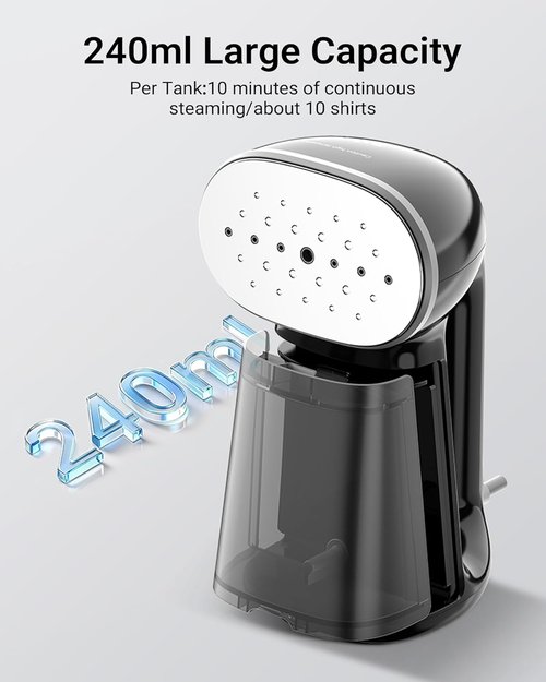 Bear Steamer Handheld Garment Steamer - 1500W Fast Heat-Up Fabric Wrinkle Remover | 240ml Tank, Portable for Home & Travel