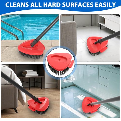 SuperAbound 2 Pack Upgraded Spin Mop Replacement Scrub Brush Heads Compatible with Ocedar EasyWring 1 Tank,Full Bristle Scrubber Replace Great for Kitchen, Bathroom, Pools,Deck Hard Floor Cleaning