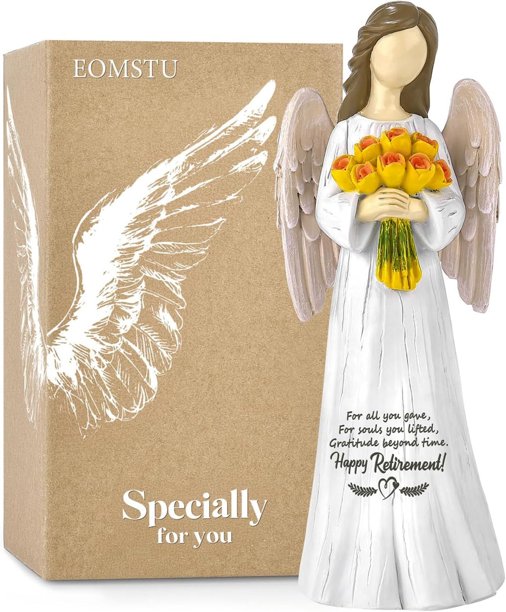 Sentimental Retirement Gifts for Women | Hand-Painted Angel Figurine - Perfect for Teachers, Nurses & Friends - 7”