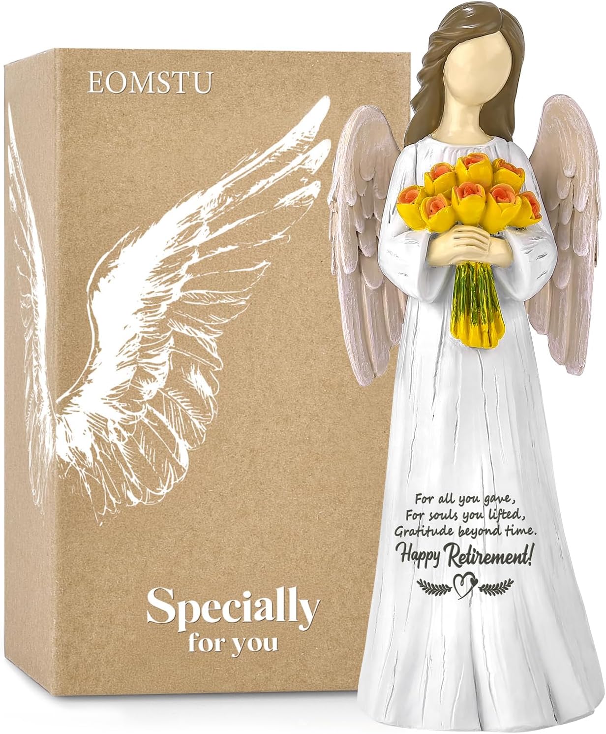 Sentimental Retirement Gifts for Women | Hand-Painted Angel Figurine - Perfect for Teachers, Nurses & Friends - 7”