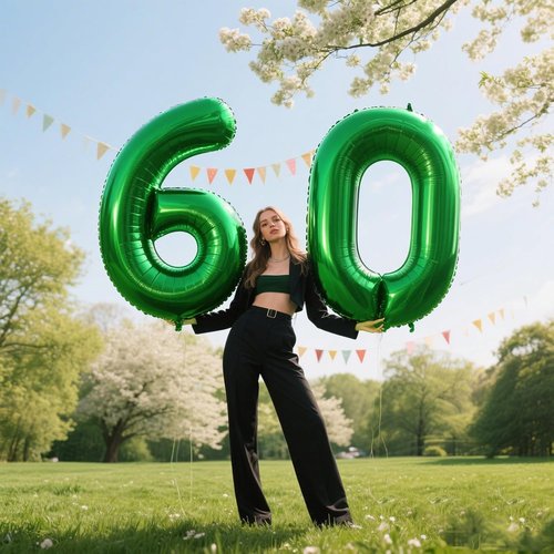 Jumbo Mylar Foil Balloon - 40 Inch Green Number 6 - Perfect for Birthday & Wedding Celebrations