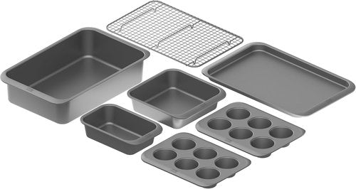 Chicago Metallic 7-Piece Nesting Bakeware Set | Carbon Steel Nonstick Baking Essentials - Space-Saving Design