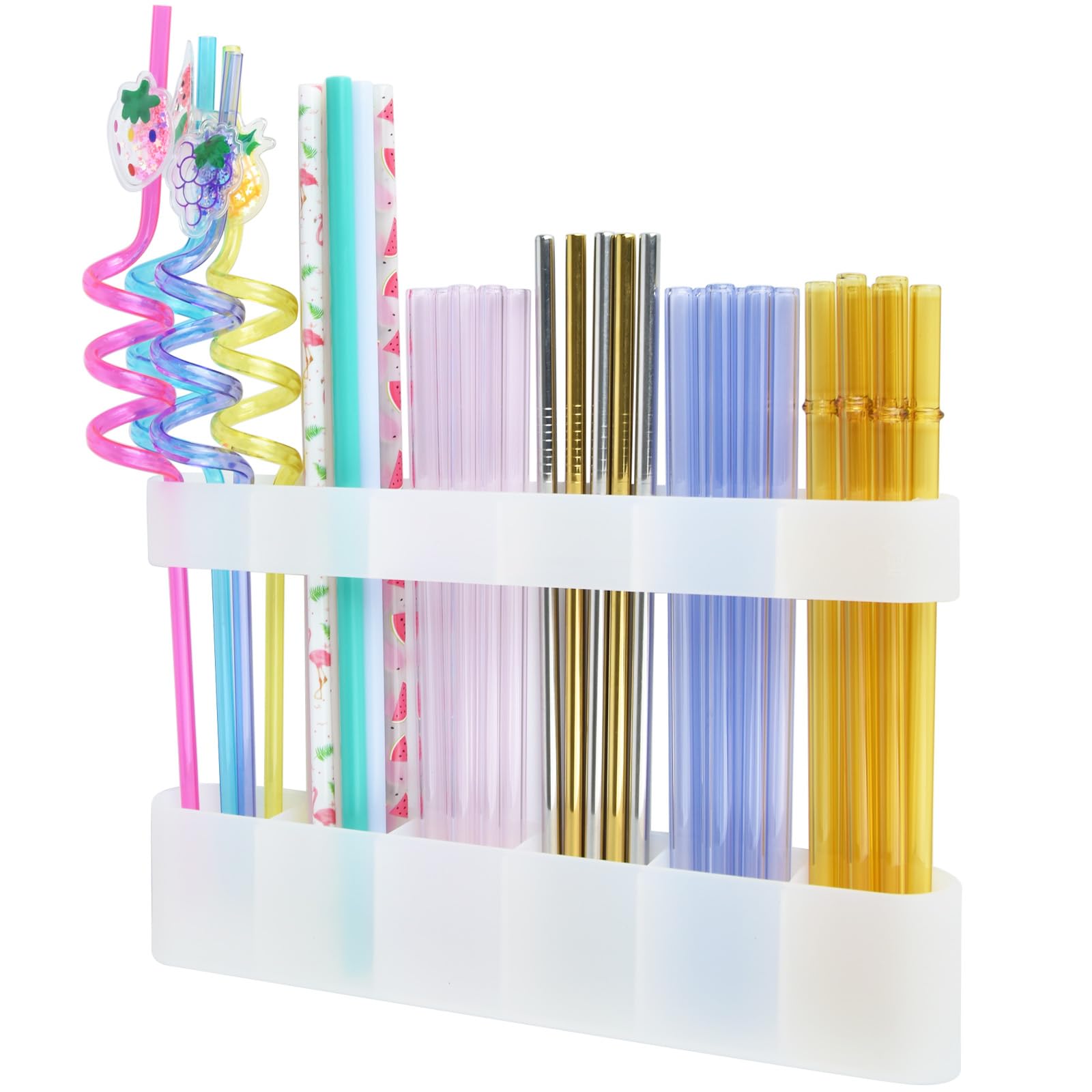 Straw Holder for Cabinet Door, Silicone Straw Organizer for Cabinet Door, Kitchen Cabinet Organizer Reusable Straws Dispenser for Home Kitchen Accessories (Transparent)