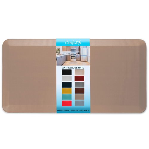 ComfiLife Anti Fatigue Floor Mat – 3/4 Inch Thick Kitchen Mats for Floor, Standing Desk Mat, Kitchen Rug – Comfort at Home, Office – Durable – Stain Resistant – Non-Slip Bottom (20" x 39", Beige)