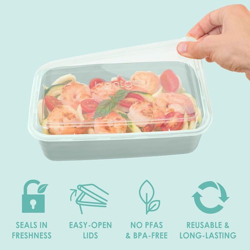 Bentgo Prep - Reusable 20-Piece Meal Prep Containers | BPA-Free, Microwave & Dishwasher Safe (Mint)