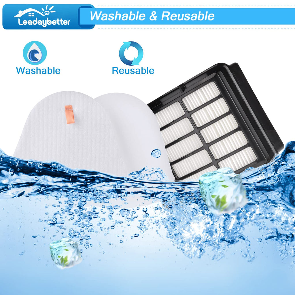 Leadaybetter Vacuum Filter Replacement for Shark Navigator Lift Away Deluxe NV350 NV351 NV352 NV355 NV356E NV360 NV370 UV440 UV540 CU500 ZU503AMZ Models, Parts XFF350 & XHF350, 2 + 4 Pack Filters