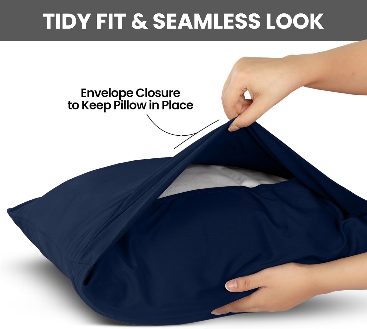 Utopia Bedding Standard Pillow Cases - Soft Brushed Microfiber - 2 Pack, Navy | 20 x 26 Inches