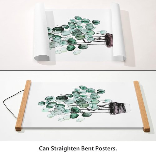 HONKKI Magnetic Poster Frame Hanger - Natural Teak | Ideal for Photos, Prints, Maps & Canvas Art