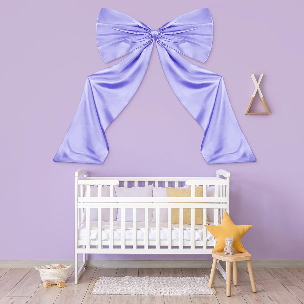 Wavwavw Bow Decor - Large Coquette Giant Ribbon Tie for Birthday Party Backdrop | Lavender Purple, 24 x 36 Inches