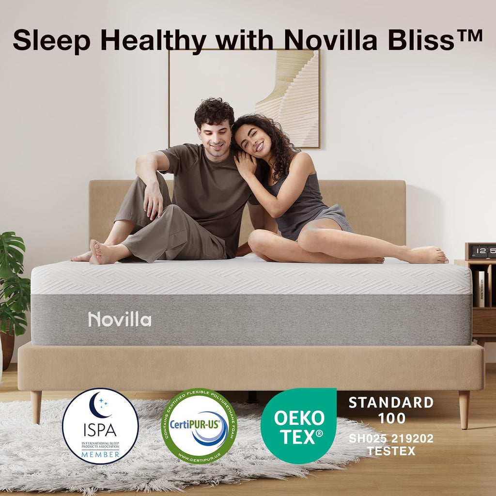Novilla Full Mattress - 12 Inch Gel Memory Foam for Cool Comfort & Pressure Relief | Medium Plush Feel