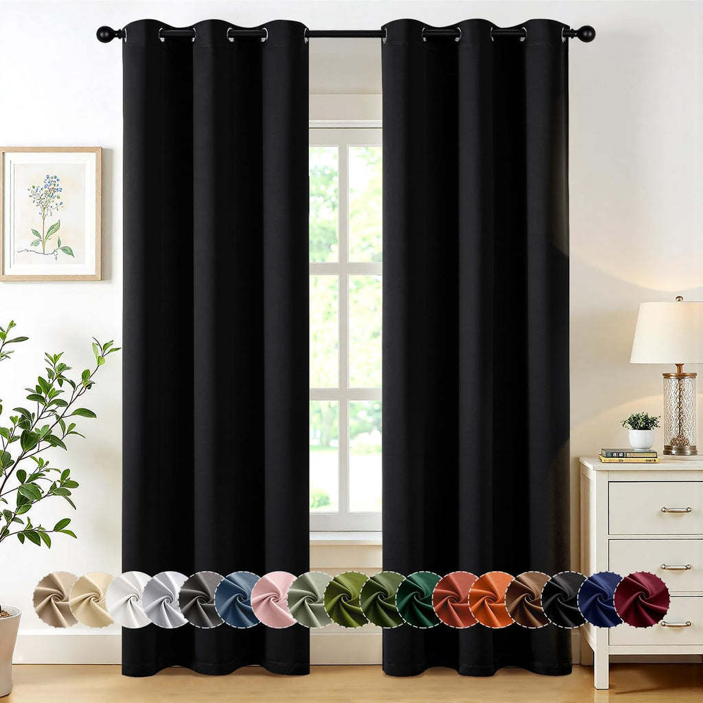 MIULEE Blackout Curtains - Thermal Insulated Room Darkening Drapes | 78-Inch Long, 2 Panels