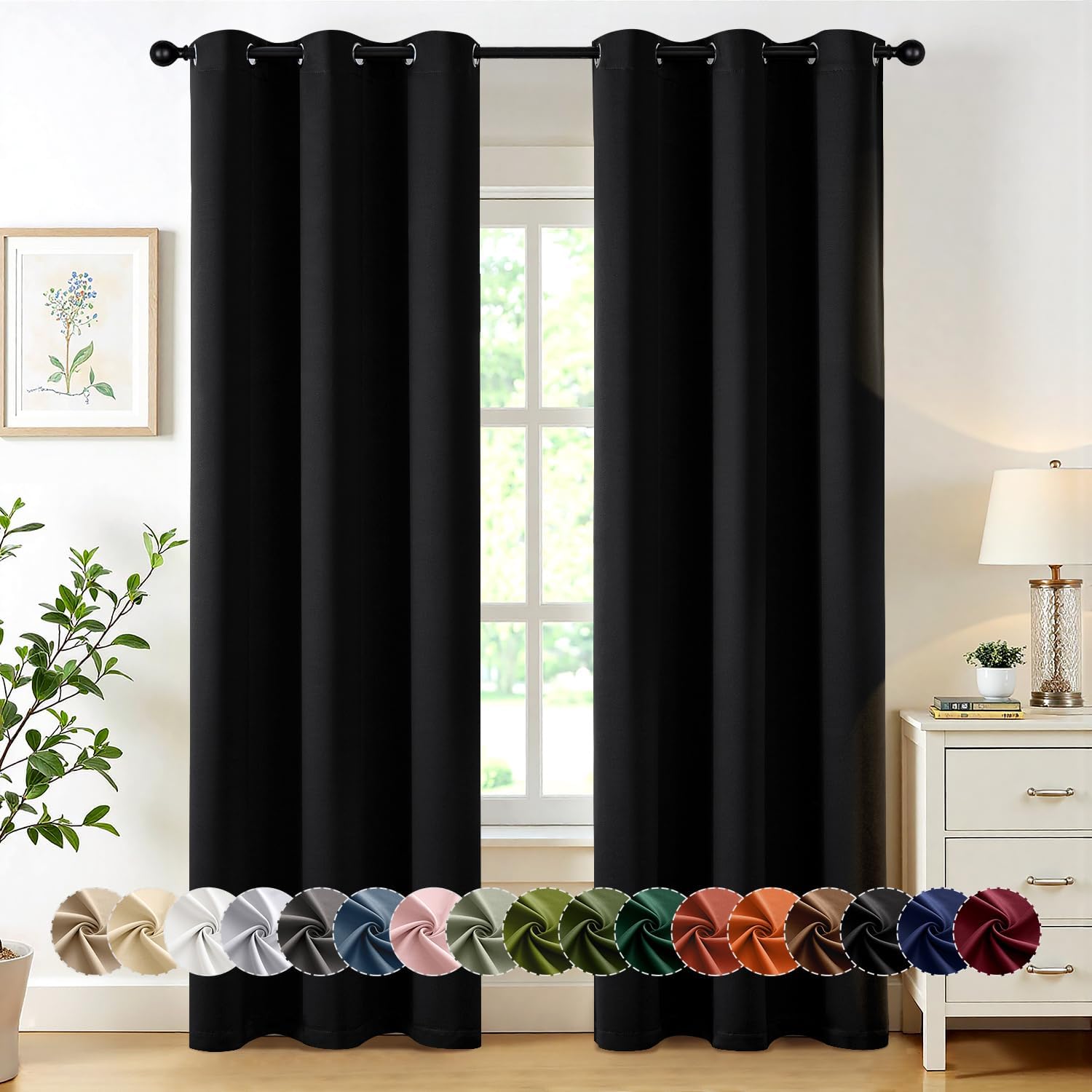 MIULEE Blackout Curtains - Thermal Insulated Room Darkening Drapes | 78-Inch Long, 2 Panels