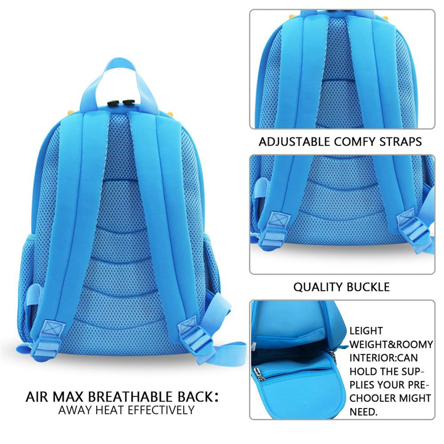 yisibo Kids Dinosaur Backpack Toddler Backpack Waterproof Preschool Travel Schoolbag Backpack for Kindergarten Bookbags Boys Girls 2-7 Years