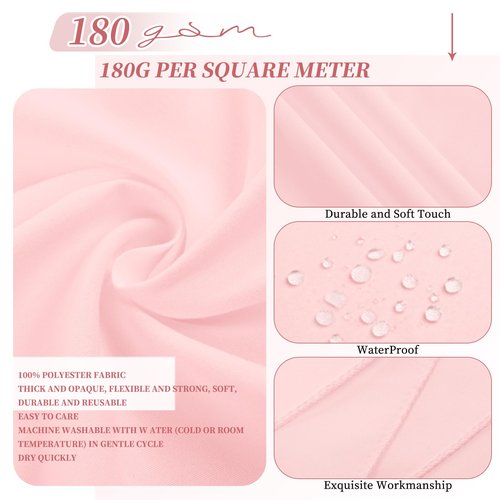 12 Pack Pink Rectangle Tablecloths for 6 Foot Tables 60 x102 inch,Waterproof Pink Table Clothes in Bulk for Wedding,Polyester Stain Resistant Washable Rectangle Table Cover for Party Buffet Camping