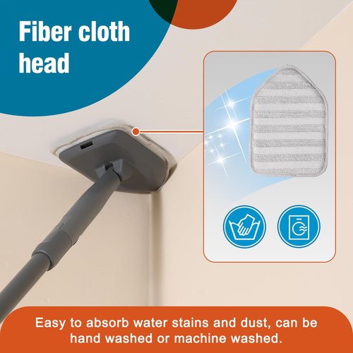 CLEANHOME Tub Tile Scrubber Brush with 3 Different Function Cleaning Pads and 56" Extendable Long Handle-No Scratch for Cleaning Bathroom Kitchen Toilet Wall Sink,Orange