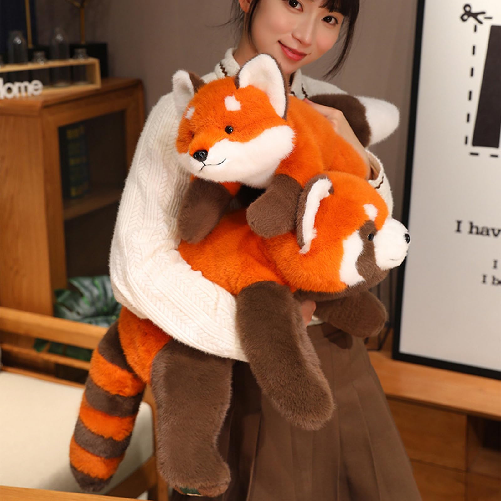 chilsoby Fox Weighted Stuffed Animal Plush, Cute Weighted Plush Animal Super Soft Hugging Pillow Plushie Toy for Kids & Adults Birthday Gifts (Fox, 25.6 inch)