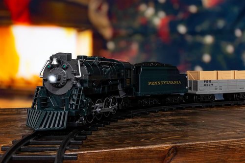 Lionel Pennsylvania Flyer Battery-Powered Train Set - Bluetooth Control, Water Vapor Smoke & Lights | 2-Rail Track for Kids 4+