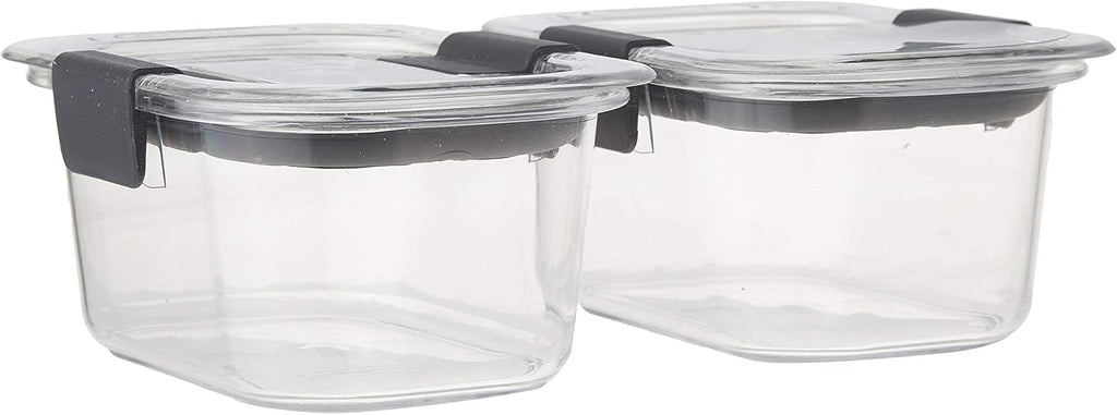 Rubbermaid Brilliance Food Storage Containers - Small 1.3 Cup Clear | 2-Pack for Freshness