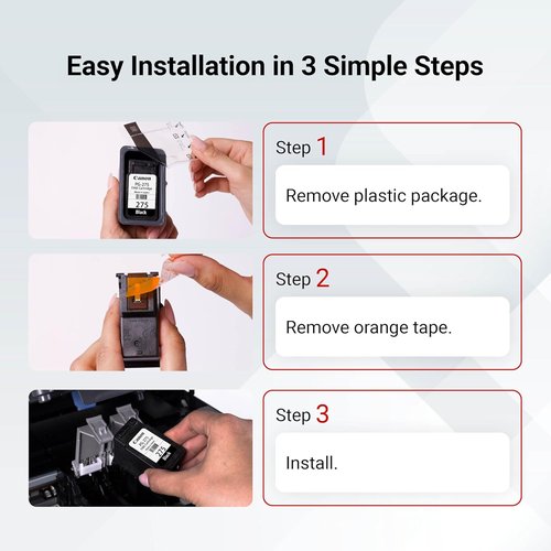 Canon PG-275 Black Ink Cartridge - Genuine Replacement for TS3520/3522, TR4720/4722, TS3720/3722