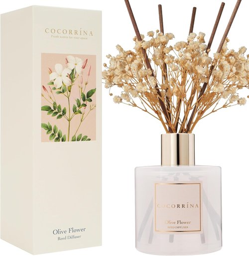 Cocorrína Reed Diffuser - Olive Flower Scent for Relaxing Home Ambiance