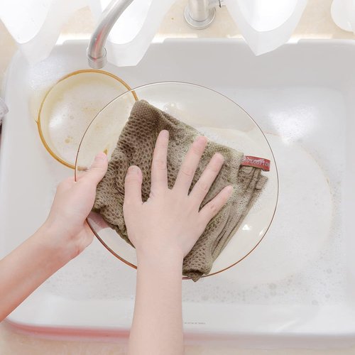 Homaxy 100% Cotton Dish Cloths - Ultra Soft, Absorbent & Quick Drying | 12-Pack, 12 x 12 Inches, Tan