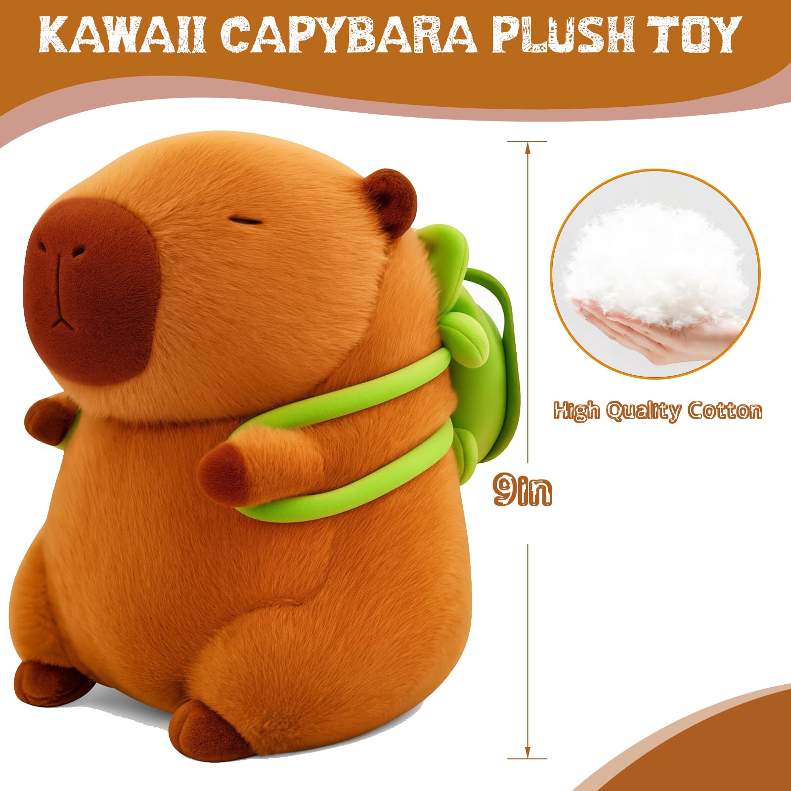 NXNYNZ Cute Capybara Plush Kawaii Soft Capybara Plush Doll Pillow with Bread Capybara Stuffed Aniamls Toys for Girls Kids Adults Birthdays Valentines 9IN