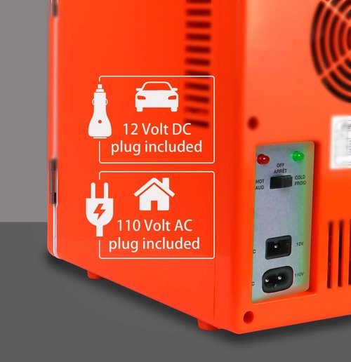 Coca-Cola Fanta FA04 4 Liter/4.2 Quarts 6 Can Portable Mini Cooler/Fridge for Food, Beverages, Orange